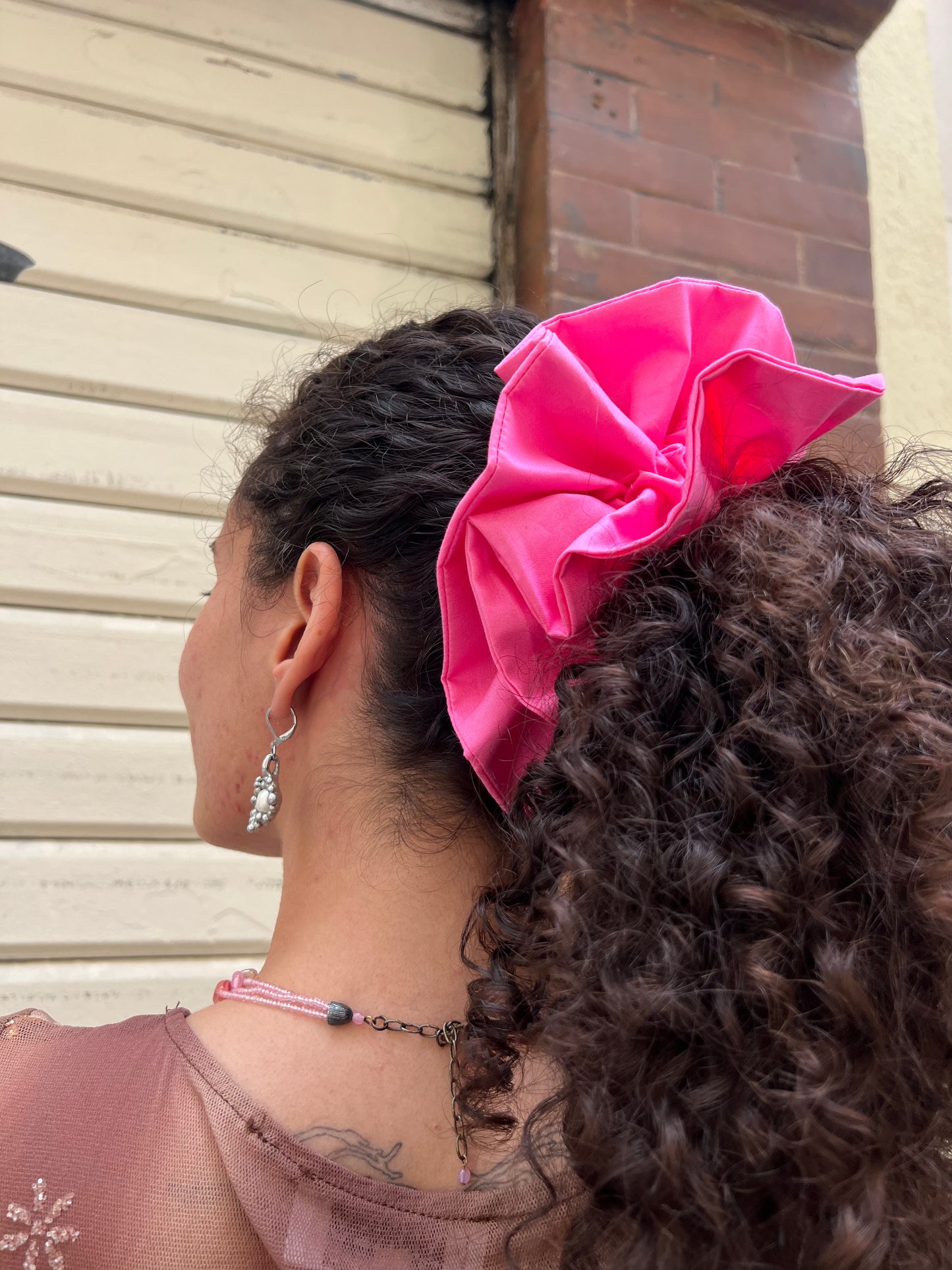 Le voile de coton rose